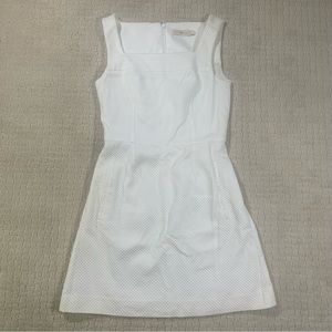 Tori Burch White Waffle Textured Pocket Dress Size 2